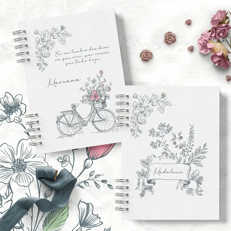 Caderno Floral Personalizado