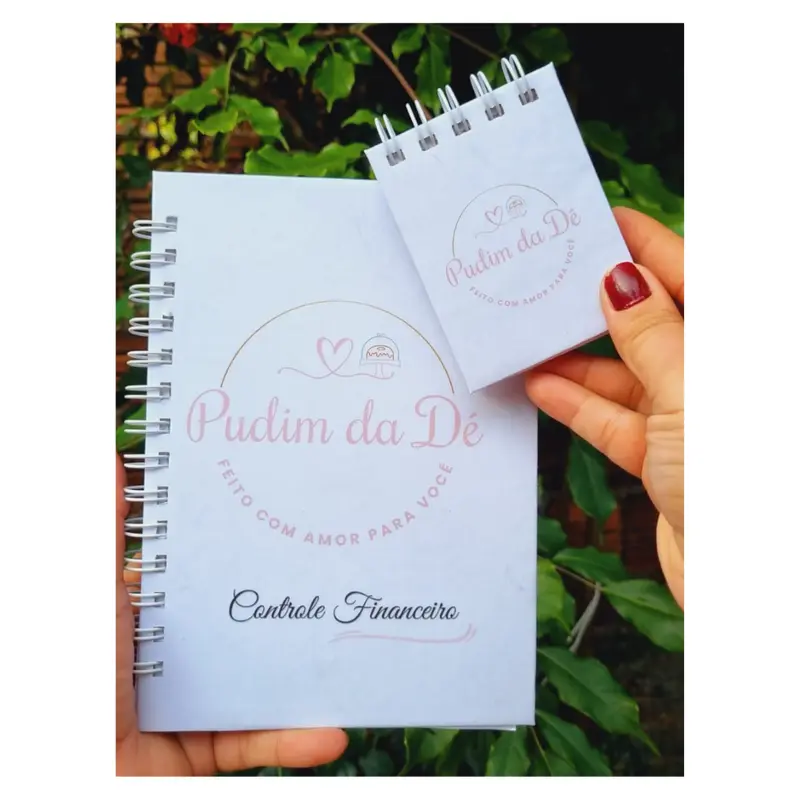 Caderno controle financeiro + mini bloco anotações 9x7,5cm