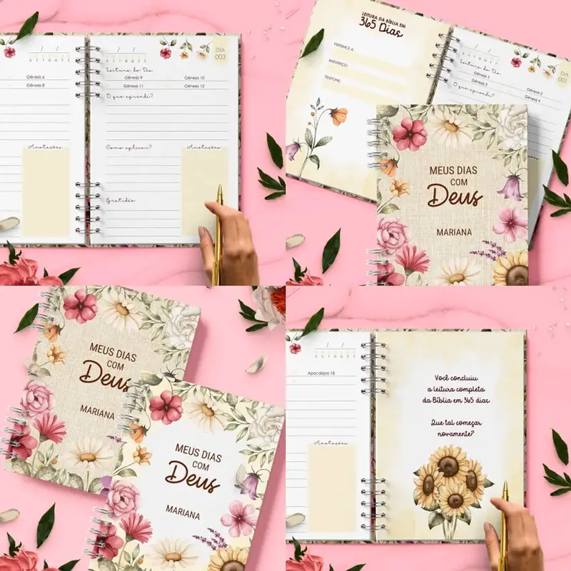 Caderno Devocional Flores e Cores