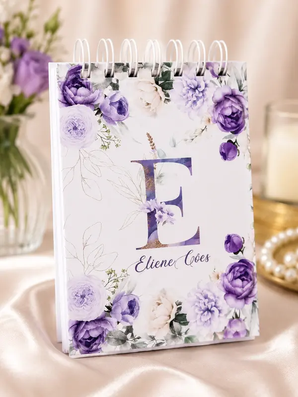 Bloco Floral Violeta A6
