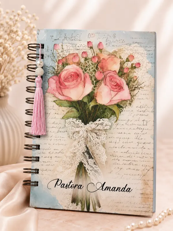 Caderno Floral Vintage